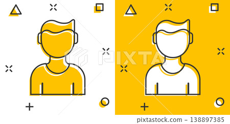 People communication icon in comic style. People cartoon vector illustration on white background. Partnership splash effect business concept. 138897385