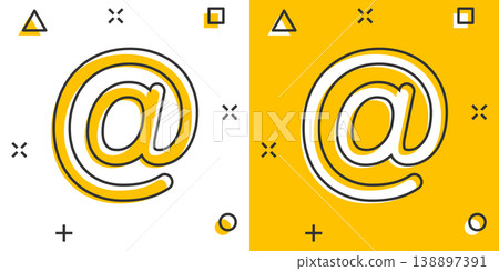 Email message icon in comic style. Mail document cartoon vector illustration on white isolated background. Message splash effect business concept. Email message icon in comic style. Mail document cartoon vector illustration on white isolated background. Message splash effect business concept. 138897391