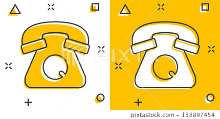 Mobile phone icon in comic style. Telephone talk cartoon vector illustration on white isolated background. Hotline contact splash effect business concept. Mobile phone icon in comic style. Telephone talk cartoon vector illustration on white isolated background. Hotline contact splash effect business concept. 138897454
