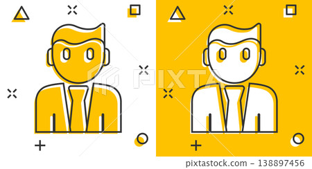 People communication icon in comic style. People cartoon vector illustration on white background. Partnership splash effect business concept. People communication icon in comic style. People cartoon vector illustration on white background. Partnership splash effect business concept. 138897456