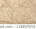 The texture of crumpled craft paper 138897658