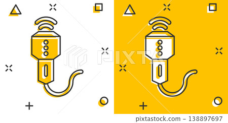 Ultrasound icon in comic style. Scanner equipment cartoon vector illustration on white isolated background. Ultrasonic splash effect business concept. 138897697