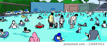 People playing in a giant pool People playing in a giant pool 138897812