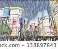 雨夜中的城市景觀 138897843