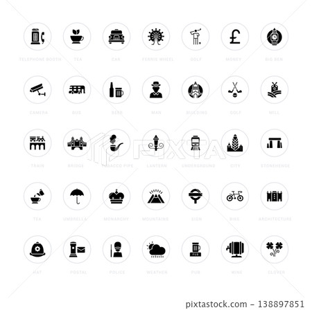 Set of Simple Icons of United Kingdom 138897851