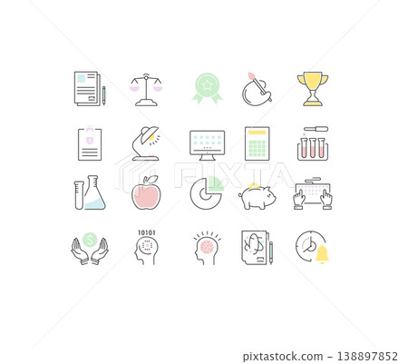 Set Vector Flat Line Icons University 138897852