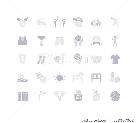 Set of Simple Icons of Volleyball Set of Simple Icons of Volleyball 138897868