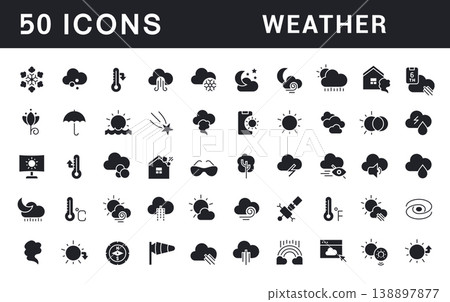 Set of Simple Icons of Weather 138897877