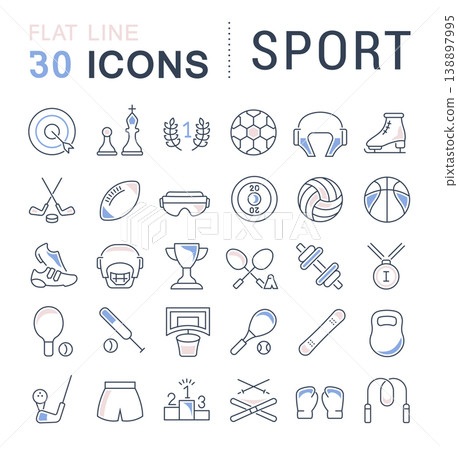 Set Vector Line Icons of Sport. Set Vector Line Icons of Sport. 138897995