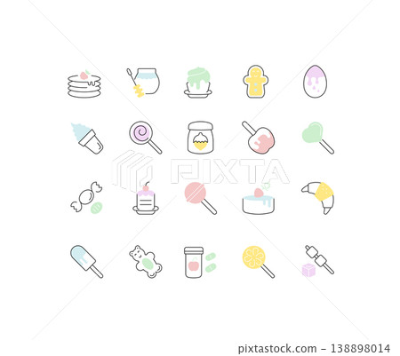 Set Vector Line Icons of Sweets 138898014