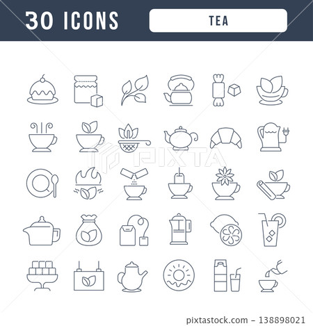 Set of linear icons of Tea Set of linear icons of Tea 138898021
