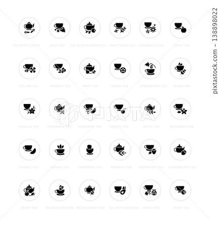 Set of Simple Icons of Tea Set of Simple Icons of Tea 138898022