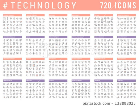 Collection Linear Icons of Technology Collection Linear Icons of Technology 138898023