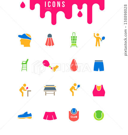 Set of Simple Icons of Tennis Set of Simple Icons of Tennis 138898028