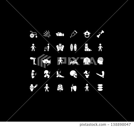 Set of Simple Icons of Traumatology 138898047