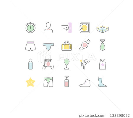 Set Vector Line Icons of UFC Set Vector Line Icons of UFC 138898052