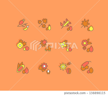 Set of Simple line Icons of Seeds Set of Simple line Icons of Seeds 138898115