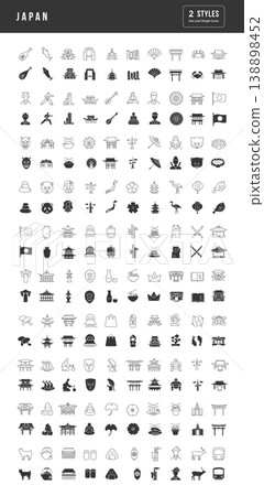 Set of simple icons of Japan Set of simple icons of Japan 138898452