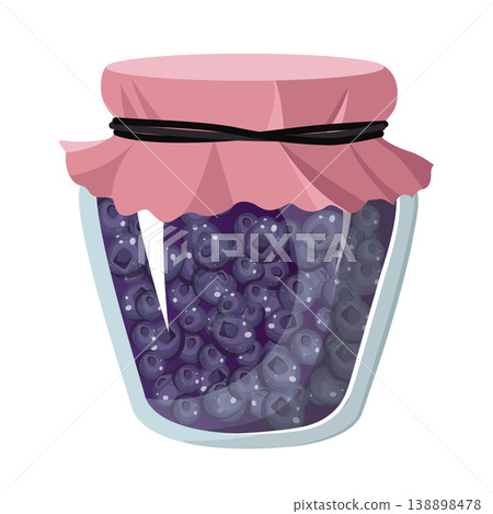 Jar with Blueberries and Bilberries 138898478