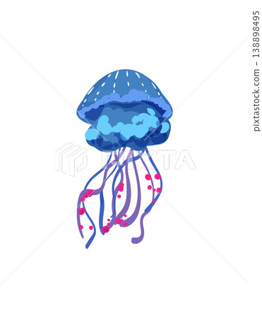 Dark Blue Spotted Jellyfish 138898495