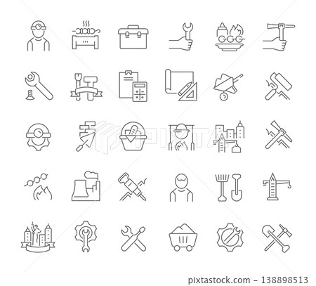 Set Vector Line Icons of Labor Day 138898513