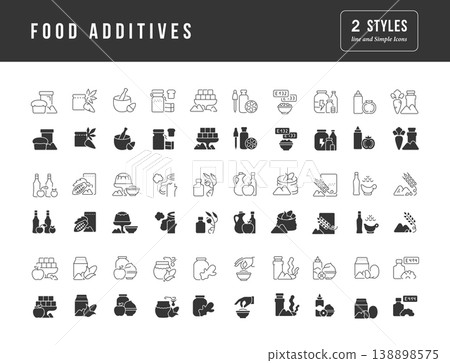 Set of simple icons of Food Additives 138898575