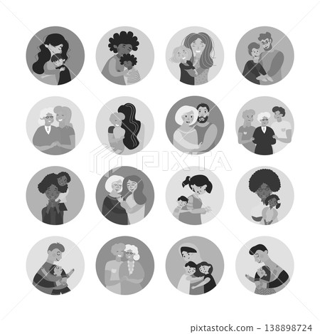 Collection of vector illustrations of happy family Collection of vector illustrations of happy family 138898724