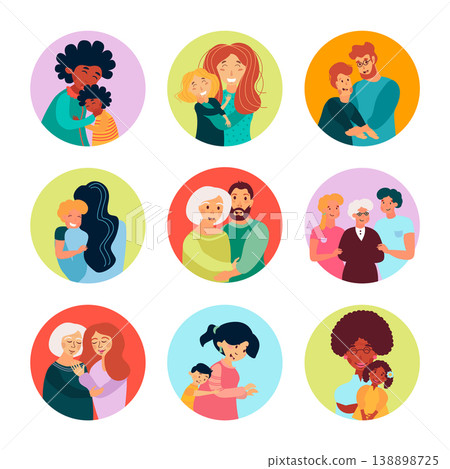 Collection of vector illustrations of happy family Collection of vector illustrations of happy family 138898725