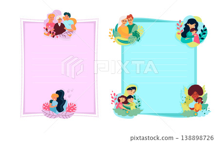 Banners and Cards with illustrations of happy family Banners and Cards with illustrations of happy family 138898726