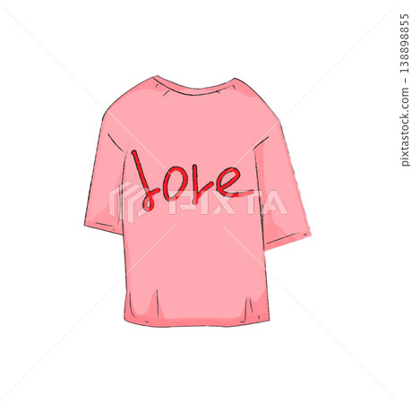 Pink T-Shirt with 'Love' Print 138898855