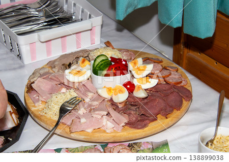 Typical Eastern meal in Carintha, Austria: eggs, cold cuts and horseradish Typical Eastern meal in Carintha, Austria: eggs, cold cuts and horseradish 138899038