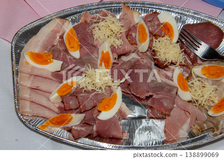 Typical Eastern meal in Carintha, Austria: eggs, cold cuts and horseradish Typical Eastern meal in Carintha, Austria: eggs, cold cuts and horseradish 138899069