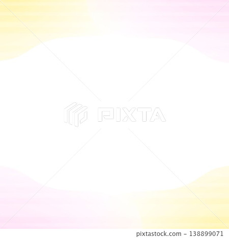 Square background, two-color gradient of wavy and striped patterns, pink and yellow. 138899071