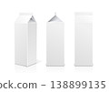Vector white 3D blank paperboard box food packaging. 138899135