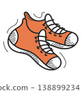 Running shoes doodle icon vector isolated 138899234