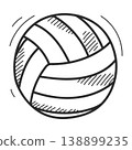 Volleyball doodle icon vector isolated 138899235