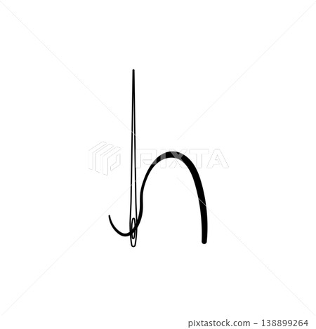 Letter H from Needle 138899264