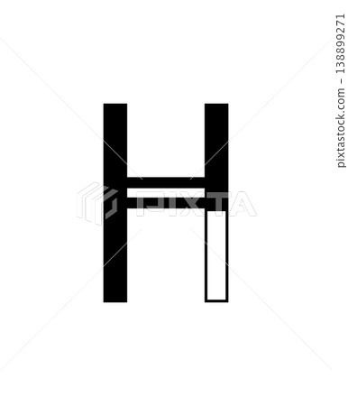 Modern Linear Black Letter H Icon Modern Linear Black Letter H Icon 138899271