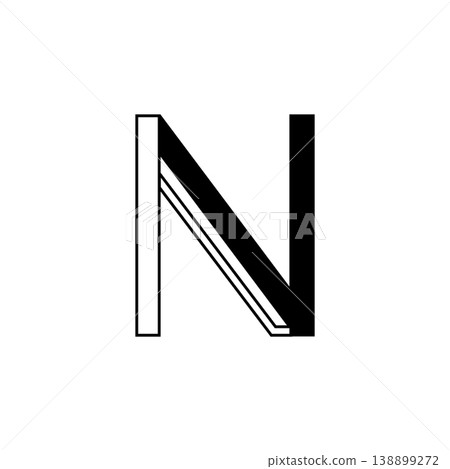 Linear Striped Black Letter N Symbol Linear Striped Black Letter N Symbol 138899272