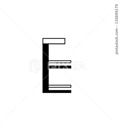 Bold Linear Black Letter E Graphic Bold Linear Black Letter E Graphic 138899279
