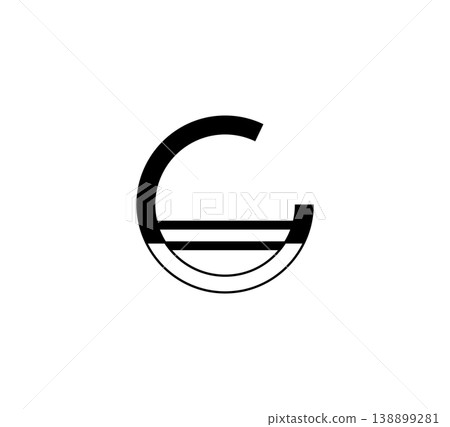 Modern Split Style Linear Letter C 138899281