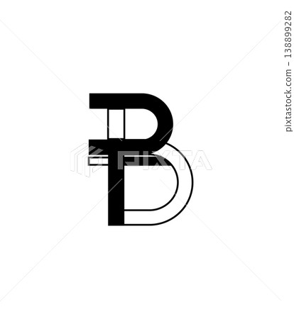 Linear Geometric Split Letter B Design Linear Geometric Split Letter B Design 138899282
