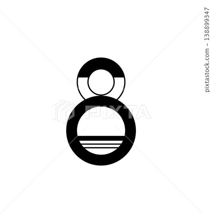 Modern Linear Number Eight Digit Design 138899347