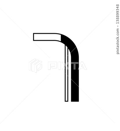 Stylized Linear Number Seven Digit Icon Stylized Linear Number Seven Digit Icon 138899348