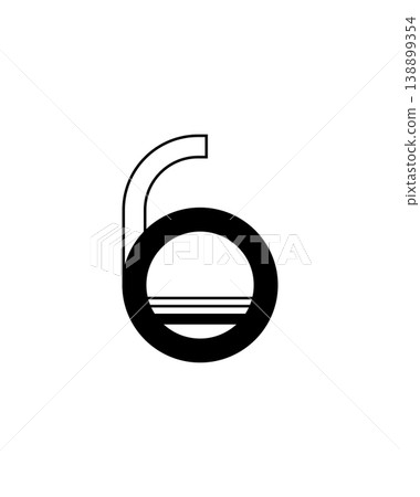 Modern Linear Number Six Digit Symbol Modern Linear Number Six Digit Symbol 138899354