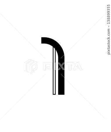 Linear Stylized Number One Digit Icon 138899355