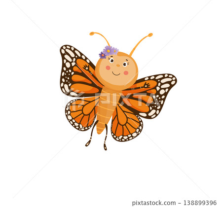 Cute Butterfly with Ornate Wings 138899396