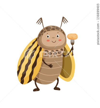 Colorado Potato Beetle with Potato 138899403
