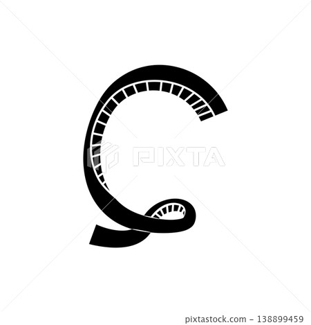 Letter C from Measuring Tape Letter C from Measuring Tape 138899459