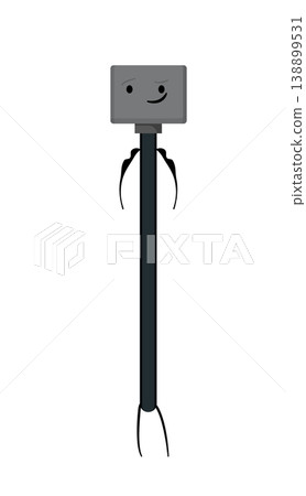 Cartoon vector illustration of a hammer with a smiling face. Hand tool character isolated on white background for construction and repair design. Cartoon vector illustration of a hammer with a smiling face. Hand tool character isolated on white background for construction and repair design. 138899531